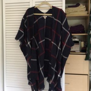 Loft plaid poncho